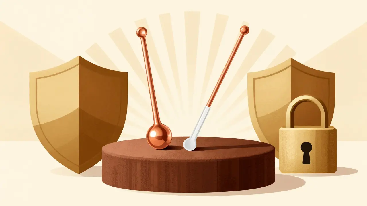 Copper IUD and implant shown as precious objects for safe contraception