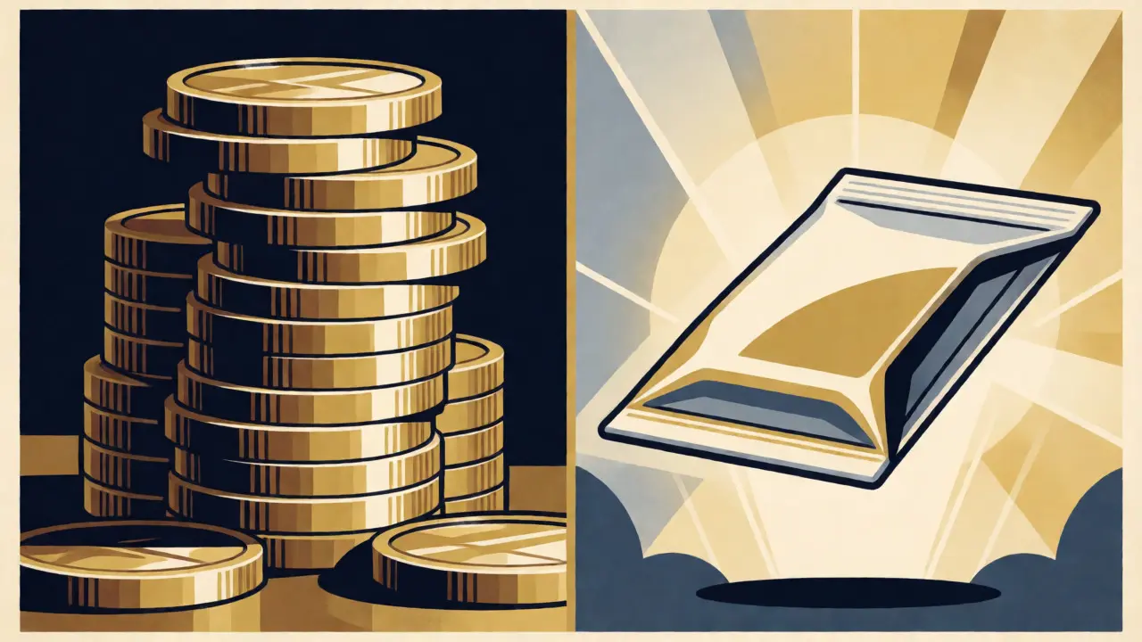 Art Deco illustration comparing high retail costs vs online savings